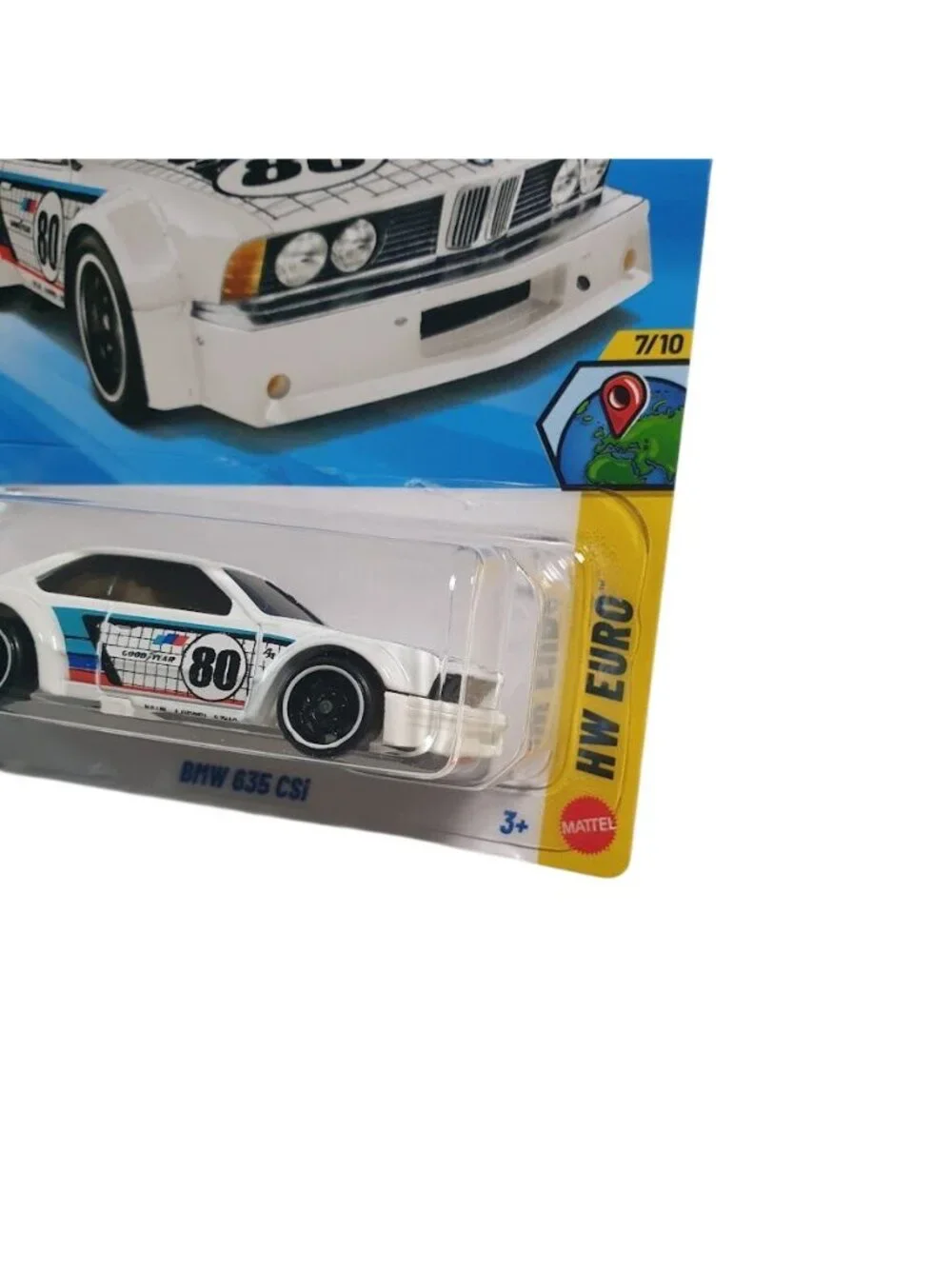 Hot Wheels BMW 635 CSI HW Euro White Blue Red 7/10 Diecast Toy Car Mattel Gift